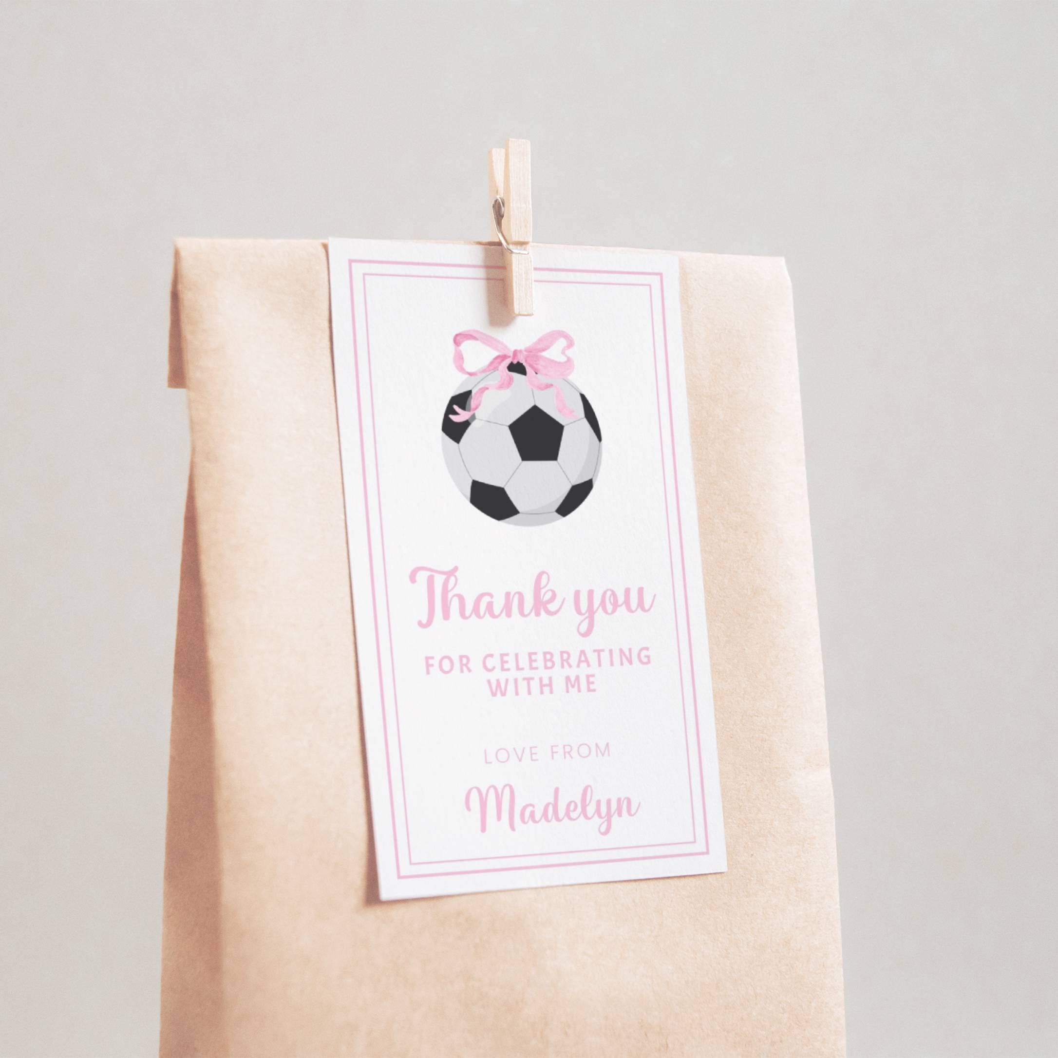 Soccer Favor Tag Girl, Editable Soccer Birthday Gift Tag Digital ...