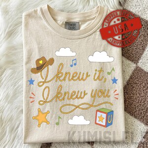 Camiseta vintage "Lo sabía, te conocía", camiseta de amistad TS, camiseta de Woody y Buzz Lightyear, camiseta a juego para la familia Story imagen 5