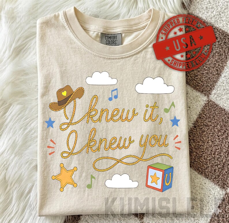 Camiseta vintage "Lo sabía, te conocía", camiseta de amistad TS, camiseta de Woody y Buzz Lightyear, camiseta a juego para la familia Story imagen 5
