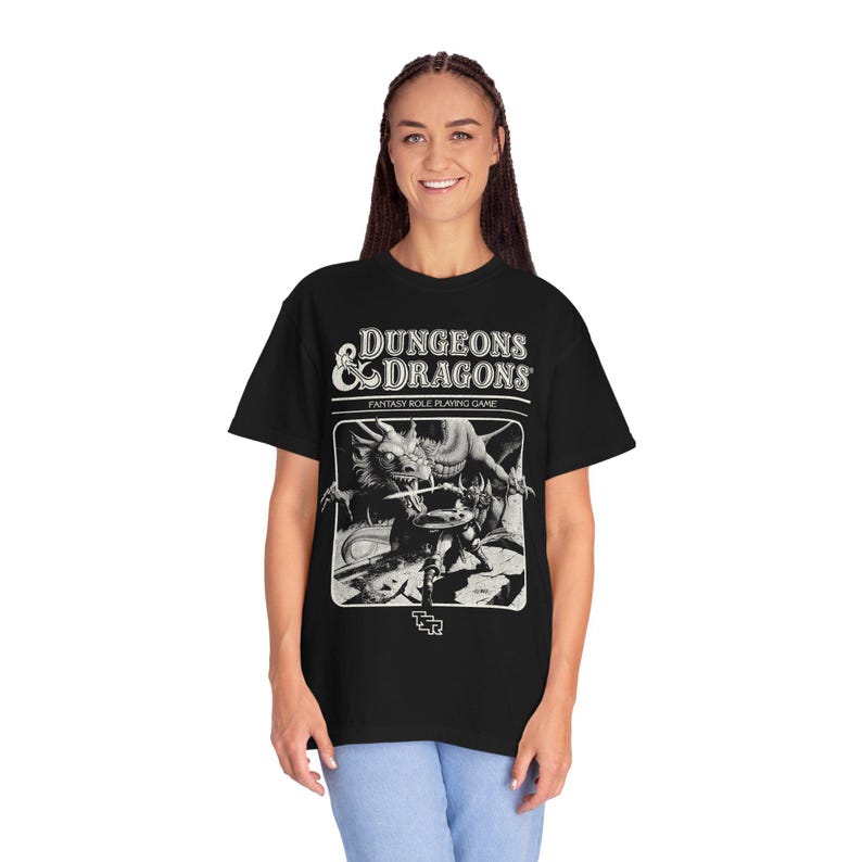 Camiseta gráfica de Dungeon Dragon 1974 con colores cómodos / Estilo vintage Y2K imagen 4