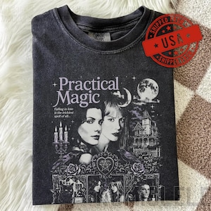 Camiseta vintage de Practical Magic, camiseta de Sally Gillian Owens, camiseta gráfica de la película pirata de brujas de los 90, ropa de Whimsigoth para la temporada de Halloween