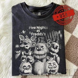 Comfort Colors Five Nights at Freddy's Vintage Tee T-Shirt | Retro Horror Game image 1