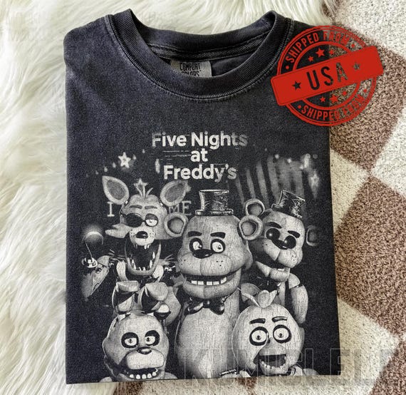 Comfort Colors Five Nights at Freddy's Vintage Tee T-Shirt | Retro Horror Game