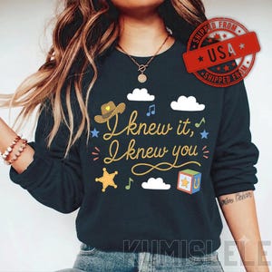 Camiseta vintage "Lo sabía, te conocía", camiseta de amistad TS, camiseta de Woody y Buzz Lightyear, camiseta a juego para la familia Story imagen 7