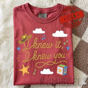 Camiseta vintage "Lo sabía, te conocía", camiseta de amistad TS, camiseta de Woody y Buzz Lightyear, camiseta a juego para la familia Story imagen 4
