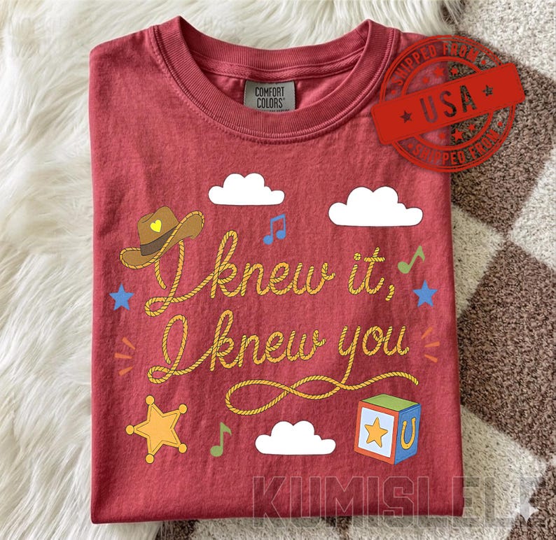 Camiseta vintage "Lo sabía, te conocía", camiseta de amistad TS, camiseta de Woody y Buzz Lightyear, camiseta a juego para la familia Story imagen 4