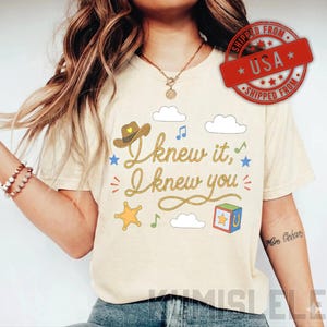 Camiseta vintage "Lo sabía, te conocía", camiseta de amistad TS, camiseta de Woody y Buzz Lightyear, camiseta a juego para la familia Story imagen 8