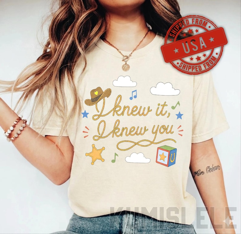 Camiseta vintage "Lo sabía, te conocía", camiseta de amistad TS, camiseta de Woody y Buzz Lightyear, camiseta a juego para la familia Story imagen 8