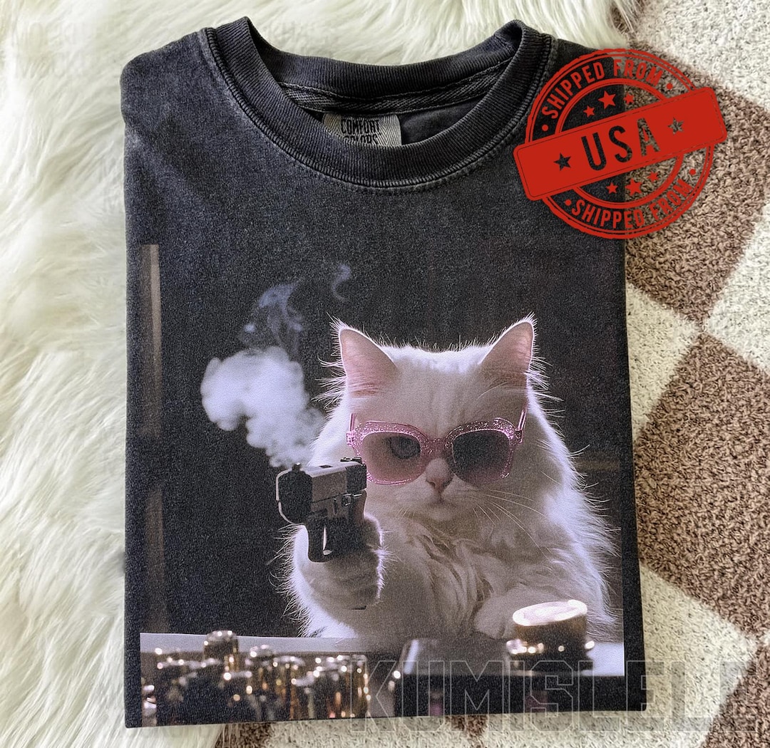 Comfort Colors Funny Cute Mafia Cat Meme Shirt, CSGO Cat Shirt ...