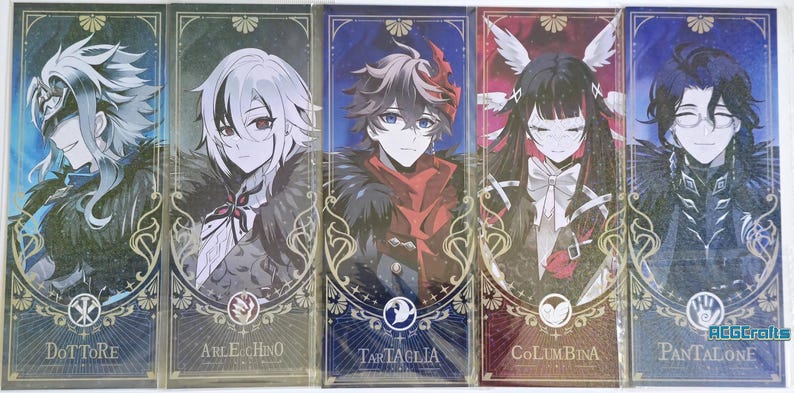 Genshin Impact Fatui Harbinger Rainbow Acrylic Keychain or Bookmark ...
