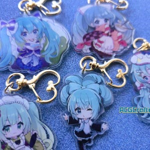 Hatsune Miku Charm Cute Chibi Double Side Keychain