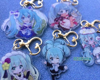 Hatsune Miku Charm Cute Chibi Double Side Keychain