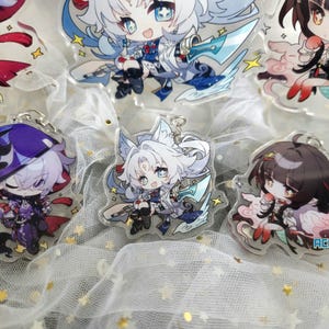 Honkai Star Rail HSR Acrylic Stand or keychain -3 Characters Feixiao Moze Lingsha Charm