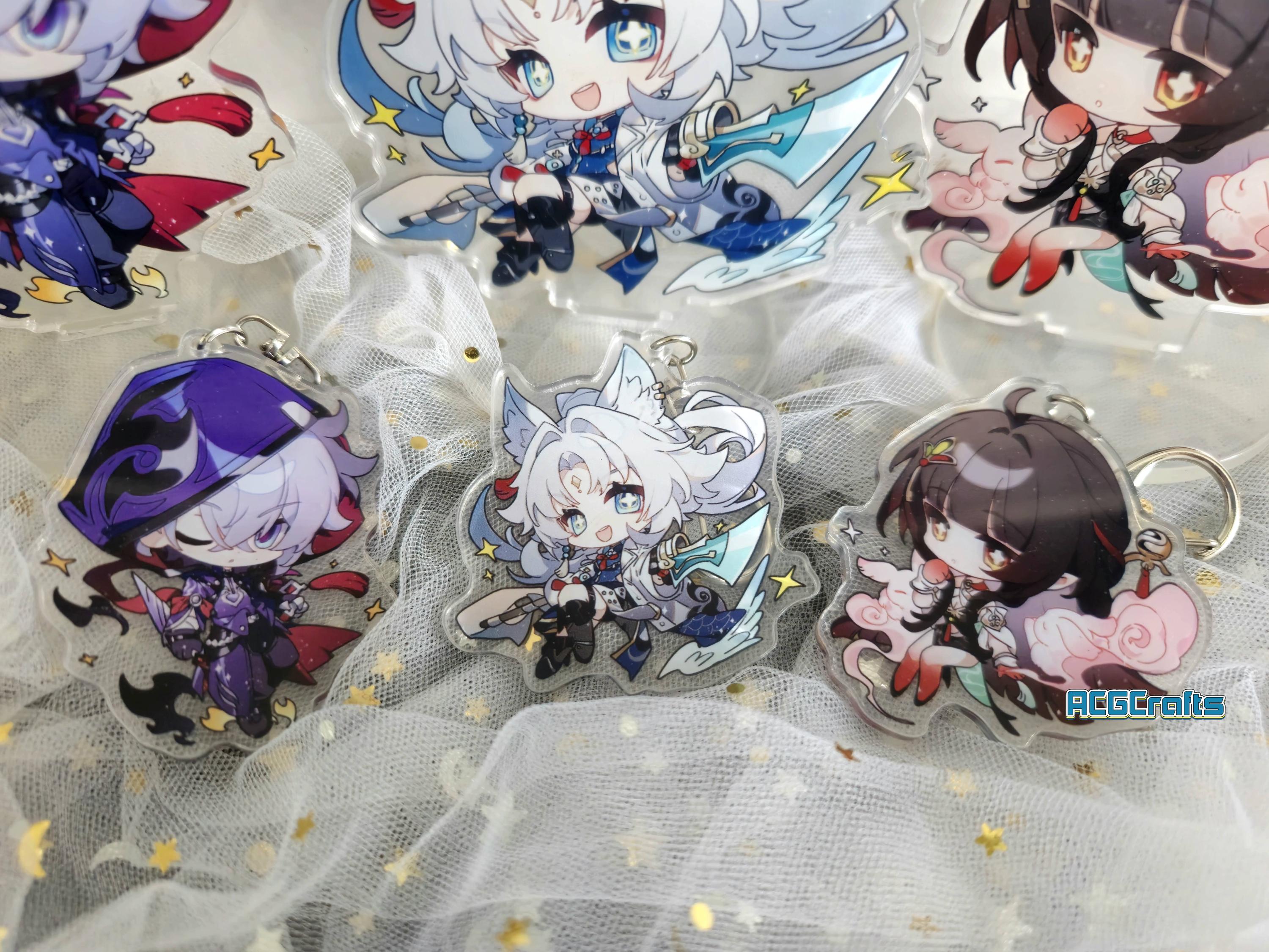 Anime Character Acrylic Keychain Set - StarRail Train & Character Keyrings For Fans