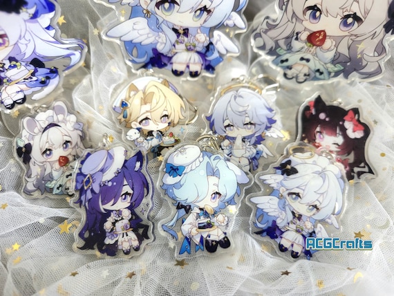 Honkai Star Rail HSR Acrylic Stand or keychain -8 Characters Aventurine Robin Black Swan Firefly Sunday Sparkle Misha Acheron Charm