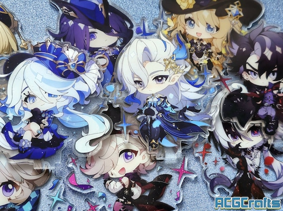 Genshin Impact Fontaine Character Acrylic Keychain or Stand -13 characters Escoffier Furina Neuvillette Wriothesley Emilie Charlotte charm