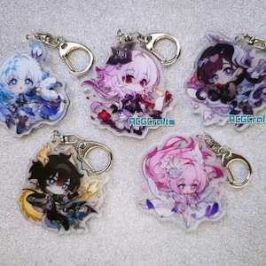 Koop 2 en 1 gratis Honkai Star Rail HSR acryl bedel -- 56 tekens Evernight Hyacine Hysilens Cipher Cerydra Phainon Permansor-sleutelhanger afbeelding 2