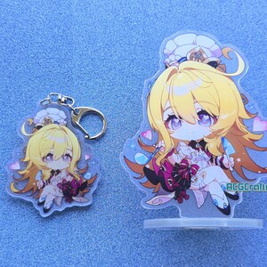 Genshin Impact Fontaine Character Acrylic Keychain or Stand -13 characters Escoffier Furina Neuvillette Wriothesley Emilie Charlotte charm image 10