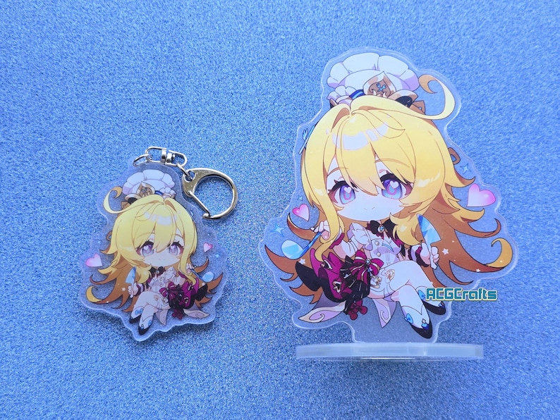 Genshin Impact Fontaine Character Acrylic Keychain or Stand -13 characters Escoffier Furina Neuvillette Wriothesley Emilie Charlotte charm image 10