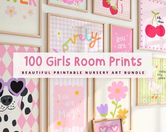 Girls Room Print Set: Playful Nursery & Kids Room Wall Art (Digital Download)