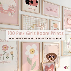 女の子の部屋用プリントセット：遊び心あふれる子供部屋・ベビールーム用ウォールアート（デジタルダウンロード） 画像 1
