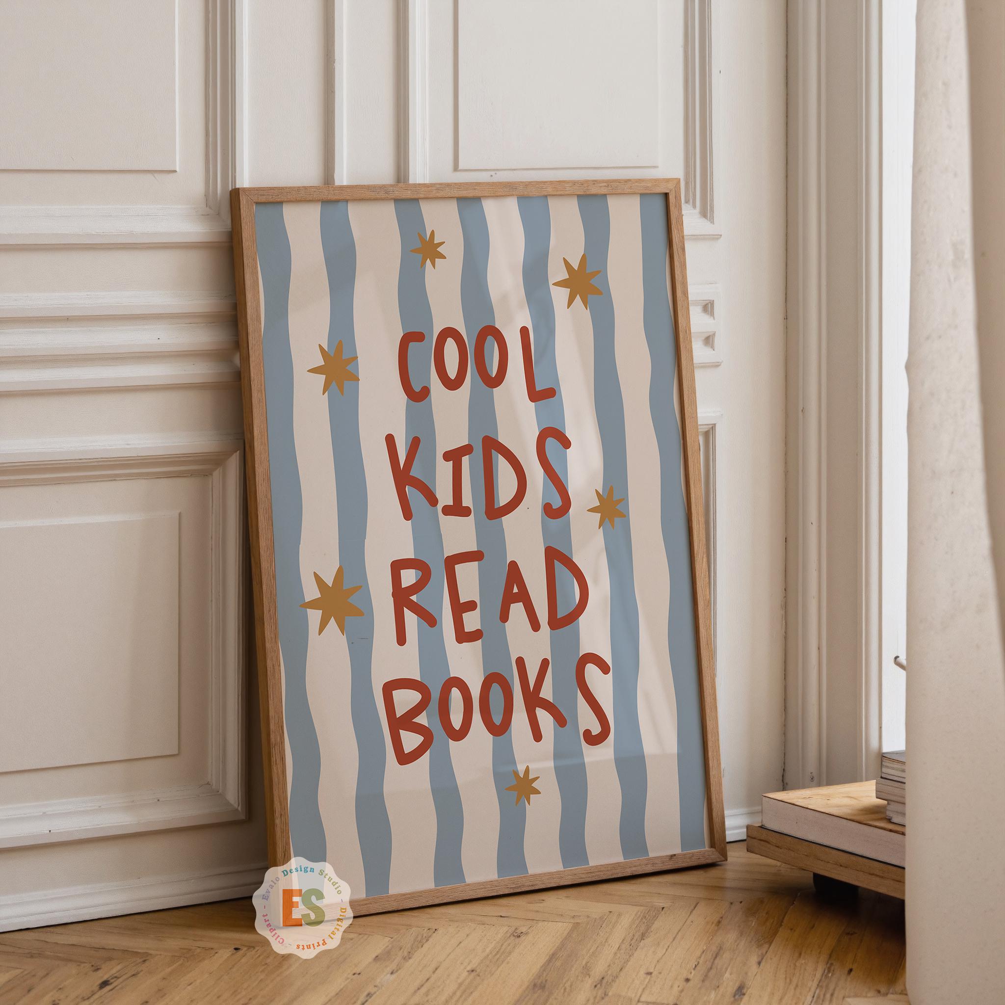 Cool Kids Read Books Wall Art Print, Reading Nook Decor, Toddler Boys ...