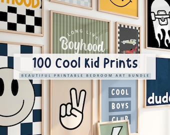 Boys Nursery Print Set: 100 Playful Kids Room Wall Art (Digital Download)