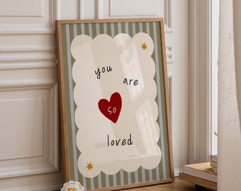 You Are So Loved Quote Wall Art Print, Toddler Boys Prints, Toddler Girl Prints, Nursery Prints, Neutral Decor, Digital Download