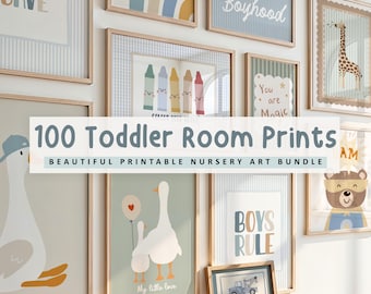 100 Toddler Boys Nursery Prints: Pastel Wall Art For Boys (Digital Download)