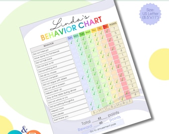 Printable Daily Behavior Chart for Kids - At Home Good Behavior & Reward Tracker