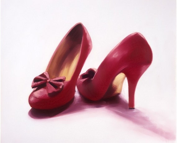 red heels with bow on front