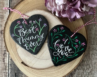 Personalised Slate Decoration, Mothers Day Gift, Best Mummy Ever, Garden Slate Signs, Hanging Slate Signs, Garden, Slate, Potting Shed