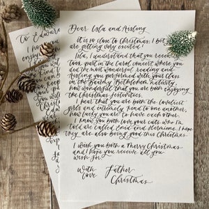 Lettre du père Noël personnalisée et écrite à la main, lettre sur mesure, lettres du père Noël, manuscrite, stylo plume, calligraphie moderne