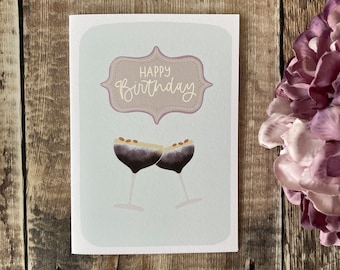 Happy Birthday, Happy Birthday Card, Espresso Martini, Birthday Card, Greeting Card