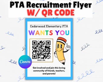 PTA Recruitment Flyer QR Code Flyer Join the PTA Recruitment Template ...