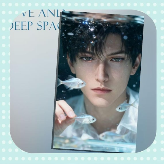 Love and the Deep Sky Clear Goldfish 3-inch photo card,game peripherals,Sylus Caleb Zayne Xavier Rafayel collection card,Otome gift,Fanmade