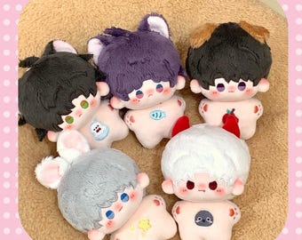 Muñeco de peluche Love and Deepspace de 10 cm sin ropa, hecho a mano, bonito peluche, peluche de algodón de Sylus, Caleb, Zayne, Xavier y Rafael, fan art.