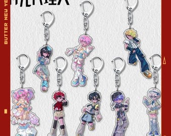 Link Click Chibi Keychain Set, Vein Cheng Xiaoshi 8 Characters, Cute Acrylic Bag Charm,Anime Gift Set