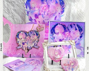 Honkai: Star Rail Cyrene Fan Art Set - Heart Badge, Acrylic Stand, Metal Bookmark Collection，HSR gift