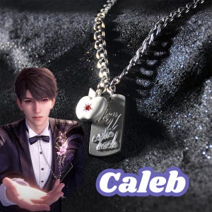 Love and Deepspace Caleb When U Come Back Pendant, Caleb Necklace,CALEB APPLE NECKLACE , Matte Apple Tag Pendant Necklace,Caleb&#39;s Gift