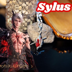 Love and Deepspace Sylus Necklace, ,Sylus gift Jewelry,Sylus Heart Pendant Necklace,Heart Pendant Cosplay Necklace, シン、진운 恋と深空 accessories