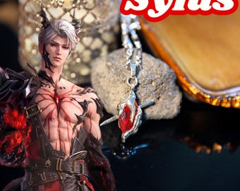 Love and Deepspace Sylus Necklace, ,Sylus gift Jewelry,Sylus Heart Pendant Necklace,Heart Pendant Cosplay Necklace, シン、진운 恋と深空 accessories