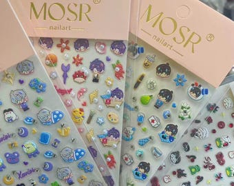 Naklejki na paznokcie „Miłość i głęboki kosmos”, relief 5D, prezenty dla Sylusa Xaviera Rafayela Zayne'a, naklejki dekoracyjne DIY, naklejki na telefon, fan art