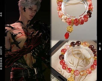 Sylus Abyssal liniaalarmband, Love and Deepspace handgemaakte glaskralenarmband, Abyssal Longche-verzamelaarsieraden,恋と深空