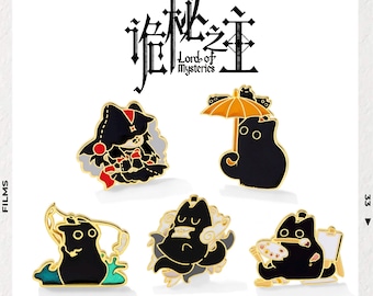 ロード・オブ・ザ・ミステリーズ ファンメイド クライン猫ピン - かわいい漫画柄メタルバックパックアクセサリー