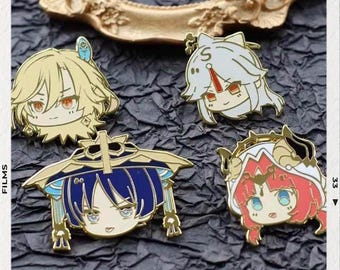 Insignias de metal hechas por fans de Genshin - Wanderer/Ningguang/Nilou/Kaveh Pins & Bag Charms