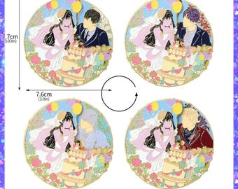 Distintivo girevole in metallo con puzzle "Love and Deepspace" / Smalto imitazione premium, colori vivaci, oggetto da collezione in metallo realizzato da un fan