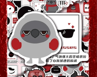 60枚入り Sylus カラス ステッカー、愛と宇宙のゲームキャラクター クリエイティブ 漫画 ノート ノート サポート ステッカー、DIY ステッカー、装飾ステッカー