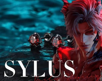 Miłość i Głęboka Przestrzeń, Kolczyki z motywem Sylusa, Kolczyki z pazurem smoka Sylusa, Kolczyki z czerwonymi diamentami, Cosplay Sylusa, Prezent Sylusa, Sztuka fanów, 恋と深空