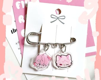 Link Click Acrylic Pin Set, Popular Characters Bookbag Clip, Cute Anime Brooch Gift, Cheng Xiaoshi Lu Guang Qiao Ling Vein Liu Xiao
